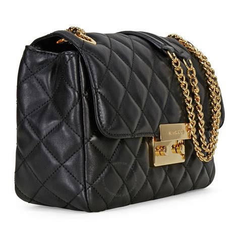 michael michael kors black quilted leather shoulder bag|shoulder bag Michael Kors outlet.